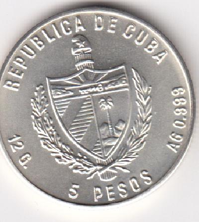 Beschrijving: 5 Pesos SOCCER 86 MEXICO